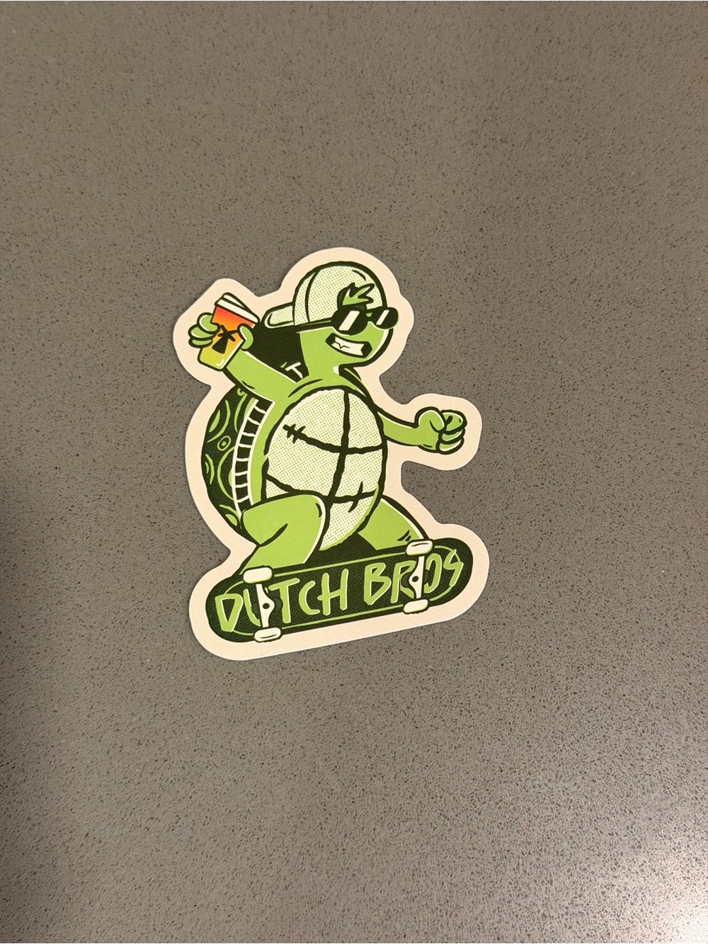 Dutch Bros Green Skate Turtle Sticker